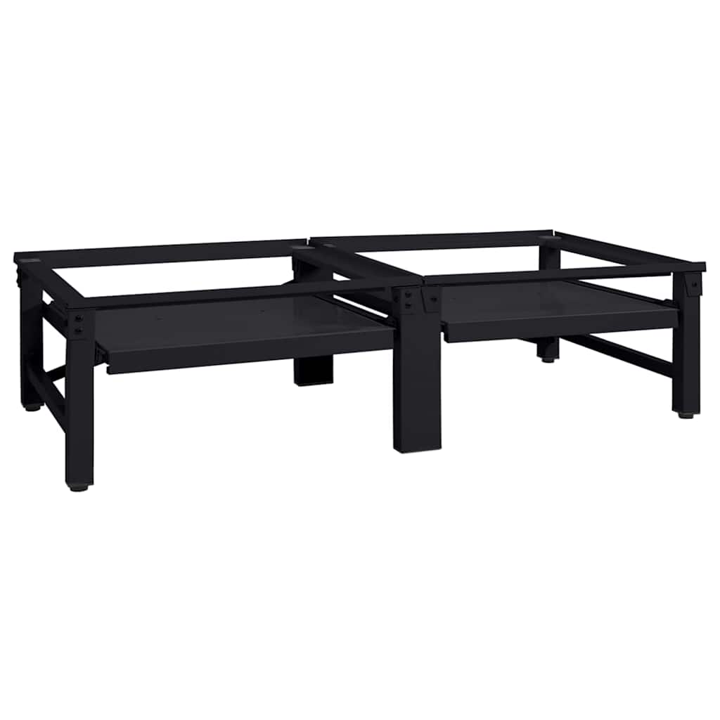 Pedestallo per Lavatrice 2 pcs Nero 124,5 x 61,5 x 32,5 cm | homemem39