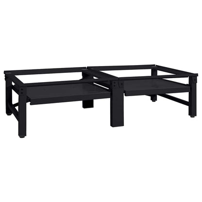 Pedestallo per Lavatrice 2 pcs Nero 124,5 x 61,5 x 32,5 cm | homemem39