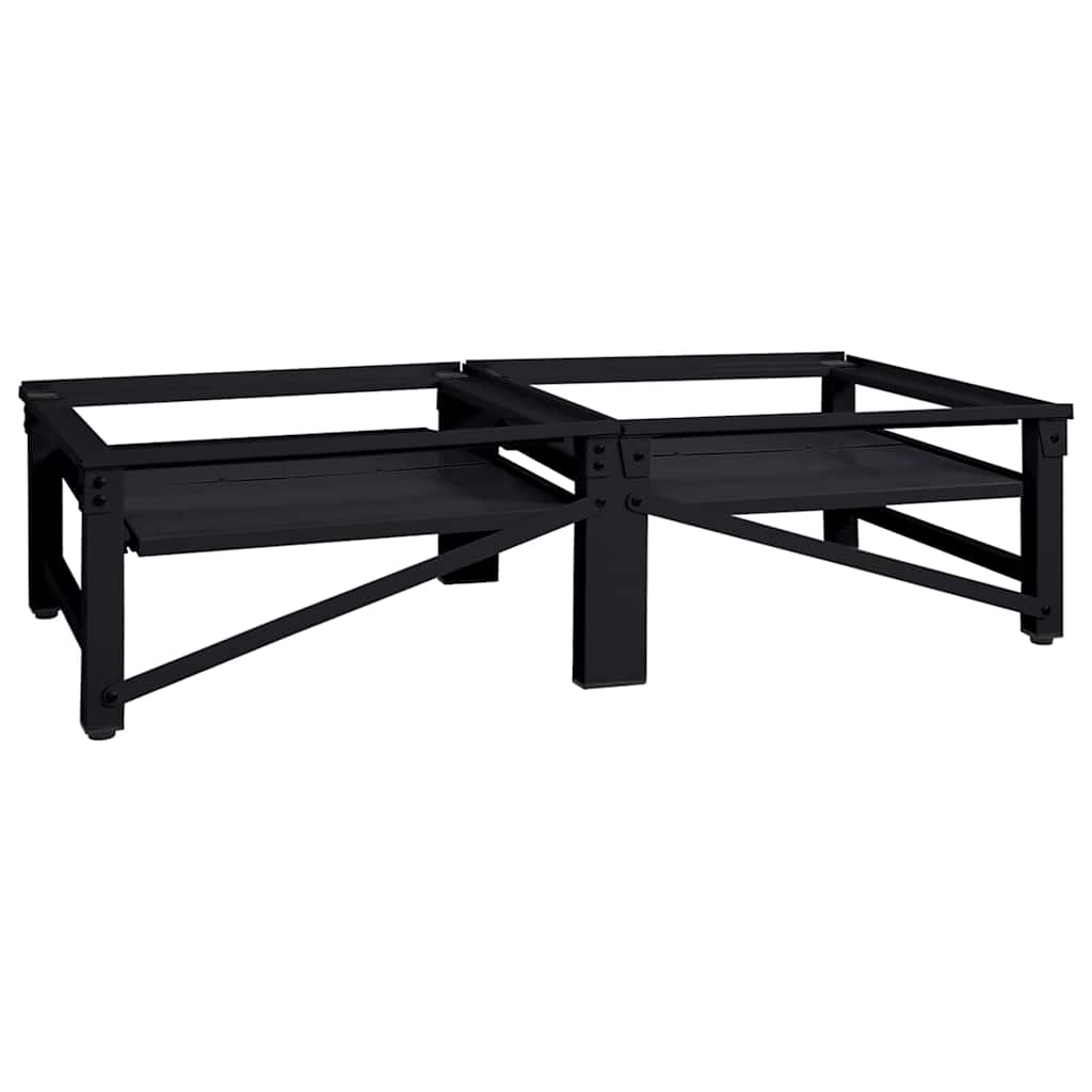 Pedestallo per Lavatrice 2 pcs Nero 124,5 x 61,5 x 32,5 cm | homemem39