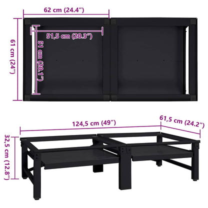 Pedestallo per Lavatrice 2 pcs Nero 124,5 x 61,5 x 32,5 cm | homemem39