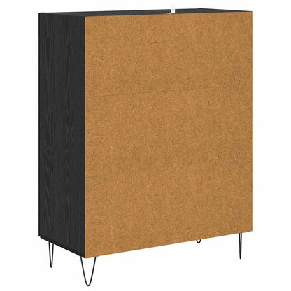 Credenza Rovere Nero 69,5 x 34 x 90 cm Legno multistrato
