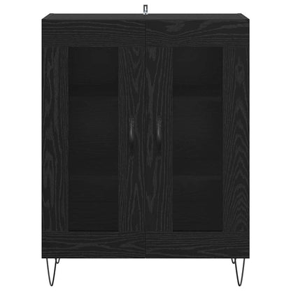 Credenza Rovere Nero 69,5 x 34 x 90 cm Legno multistrato