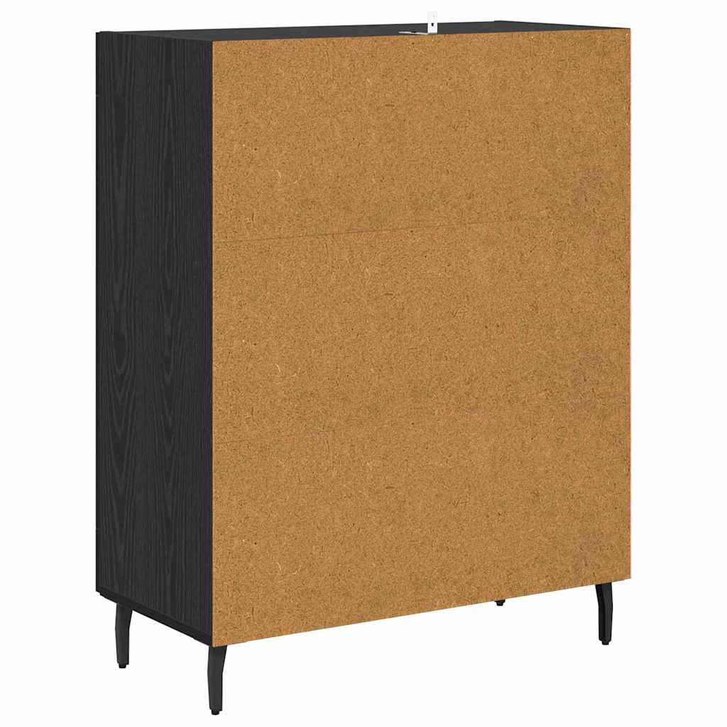 Credenza Rovere Nero 69,5 x 34 x 90 cm Legno multistrato