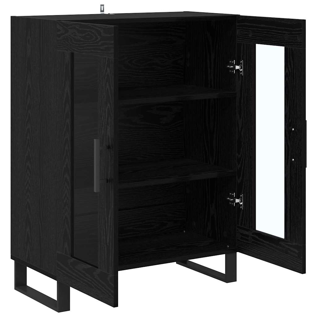 Credenza Rovere Nero 69,5 x 34 x 90 cm Legno multistrato