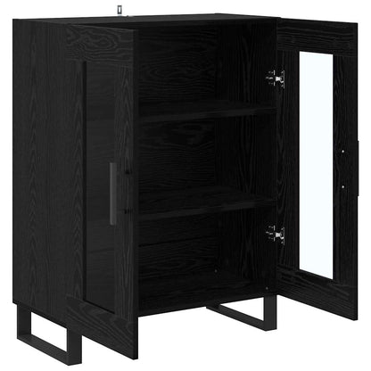 Credenza Rovere Nero 69,5 x 34 x 90 cm Legno multistrato
