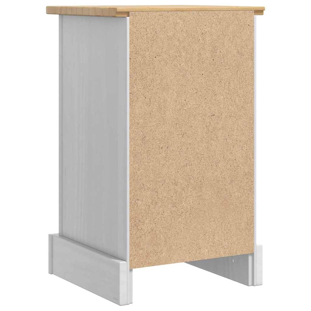 Comodino Corona Bianco 35 x 32,5 x 58 cm Pino massello | homemem39