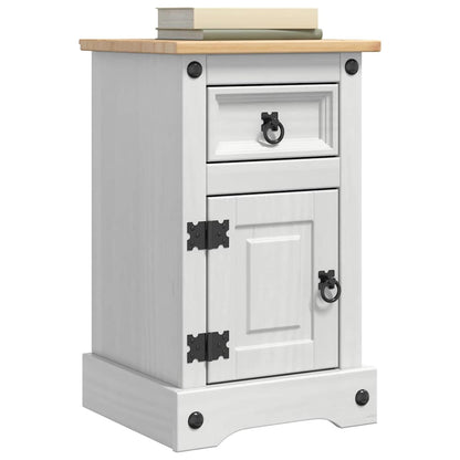 Comodino Corona Bianco 35 x 32,5 x 58 cm Pino massello | homemem39