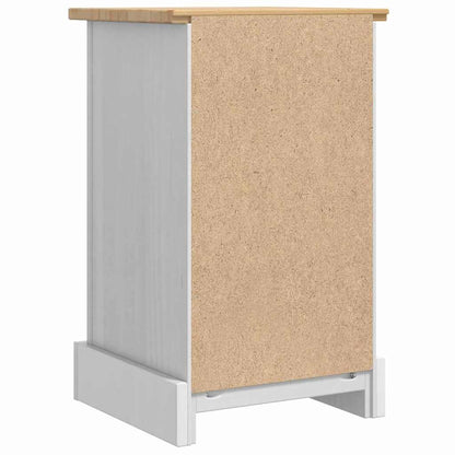 Comodino Corona Bianco 35 x 32,5 x 58 cm Pino massello