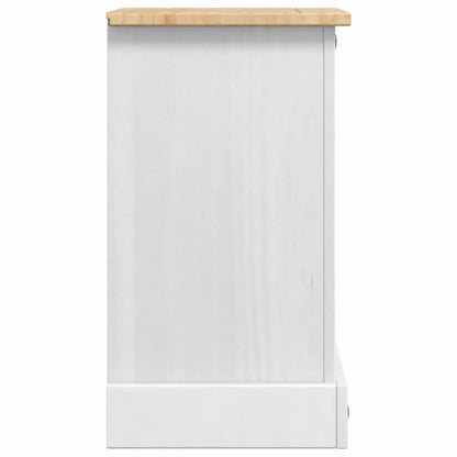 Comodino Corona Bianco 35 x 32,5 x 58 cm Pino massello