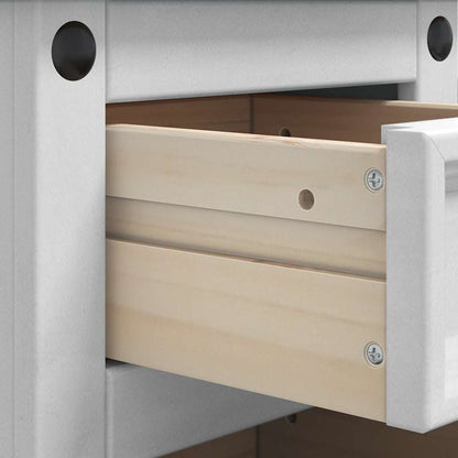 Comodino Corona Bianco 35 x 32,5 x 74 cm Pino massello | homemem39