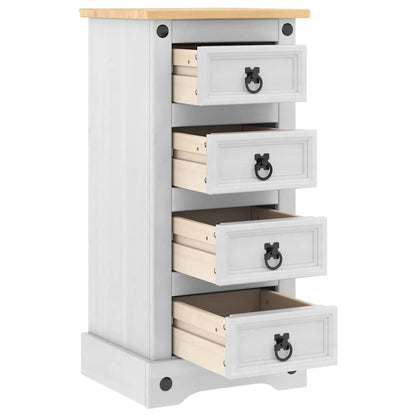 Comodino Corona Bianco 35 x 32,5 x 74 cm Pino massello | homemem39