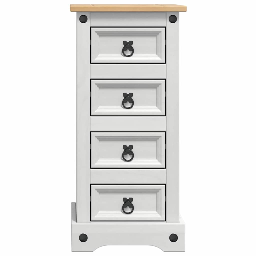 Comodino Corona Bianco 35 x 32,5 x 74 cm Pino massello | homemem39