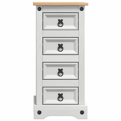 Comodino Corona Bianco 35 x 32,5 x 74 cm Pino massello | homemem39