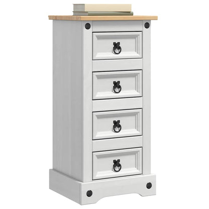 Comodino Corona Bianco 35 x 32,5 x 74 cm Pino massello | homemem39