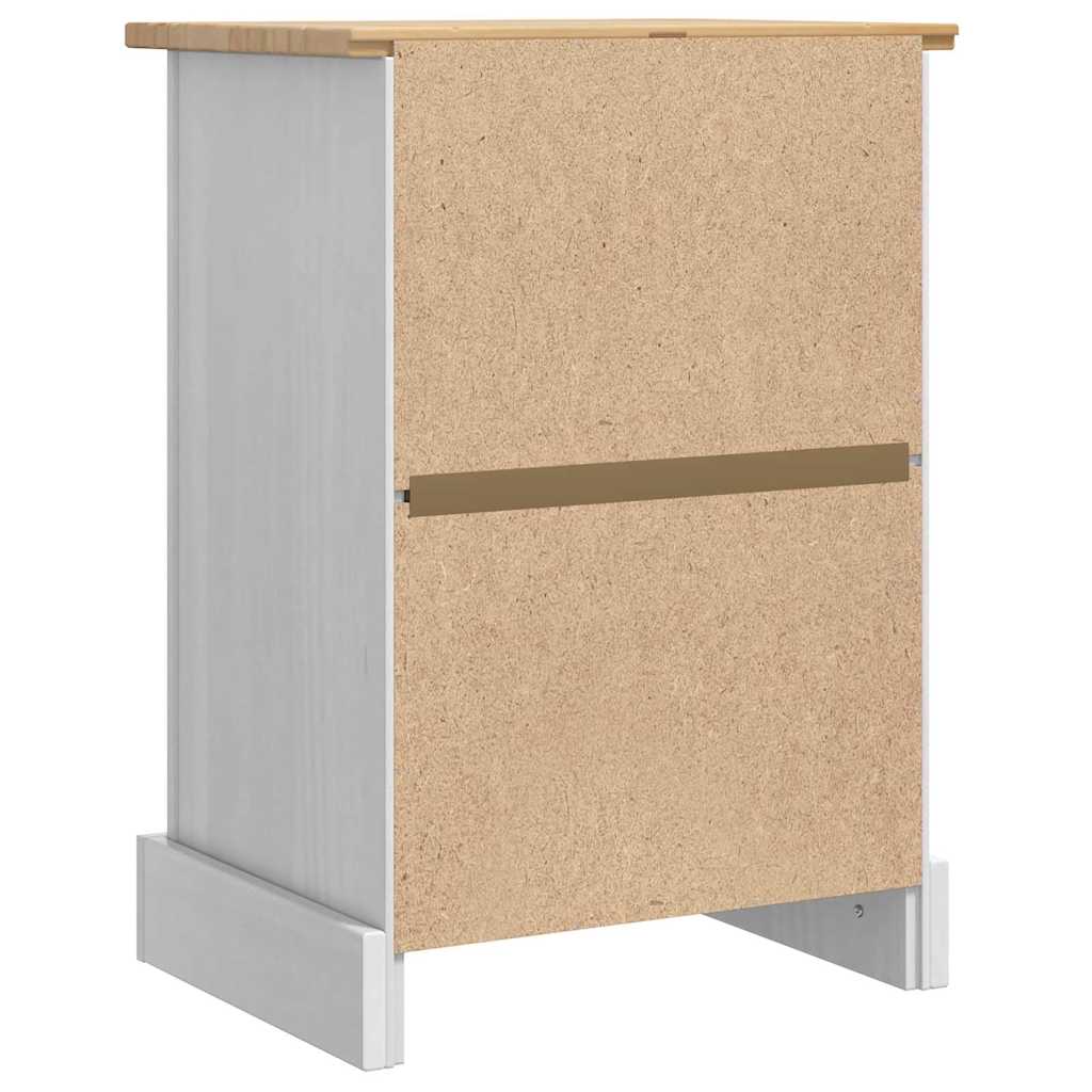 Comodino Corona Bianco 45 x 35 x 64 cm Pino massello