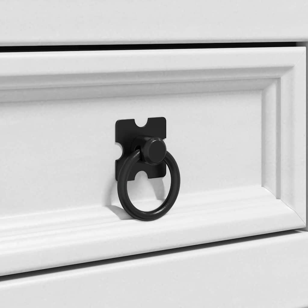 Comodino Corona Bianco 45 x 35 x 64 cm Pino massello | homemem39