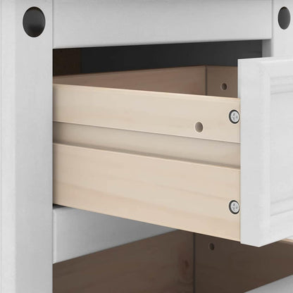 Comodino Corona Bianco 45 x 35 x 64 cm Pino massello | homemem39