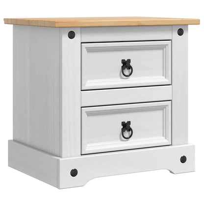 Comodino Corona Bianco 53 x 39 x 47 cm Pino massello | homemem39