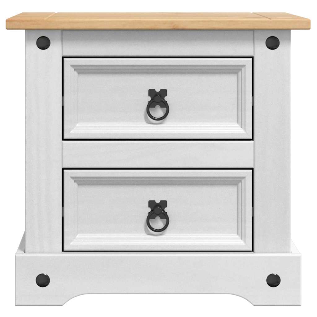 Comodino Corona Bianco 53 x 39 x 47 cm Pino massello | homemem39