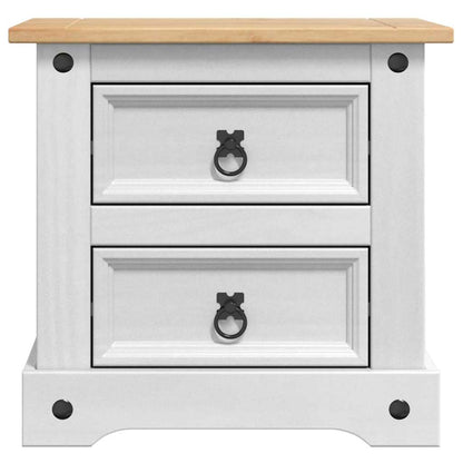 Comodino Corona Bianco 53 x 39 x 47 cm Pino massello | homemem39