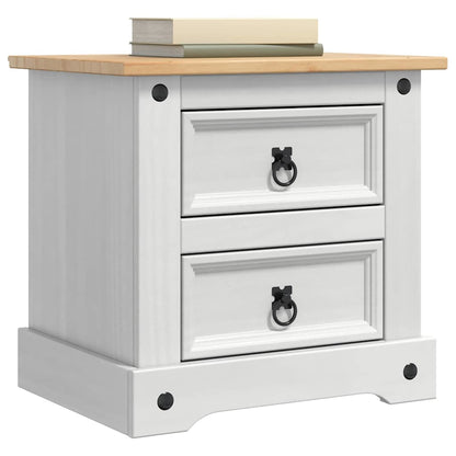 Comodino Corona Bianco 53 x 39 x 47 cm Pino massello | homemem39