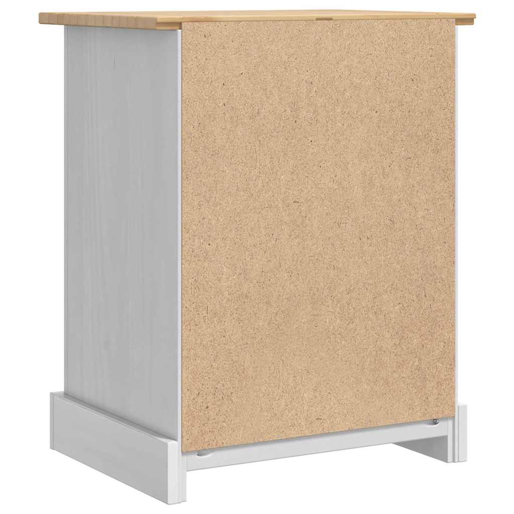 Comodino Corona Bianco 53 x 39 x 66 cm Pino massello | homemem39