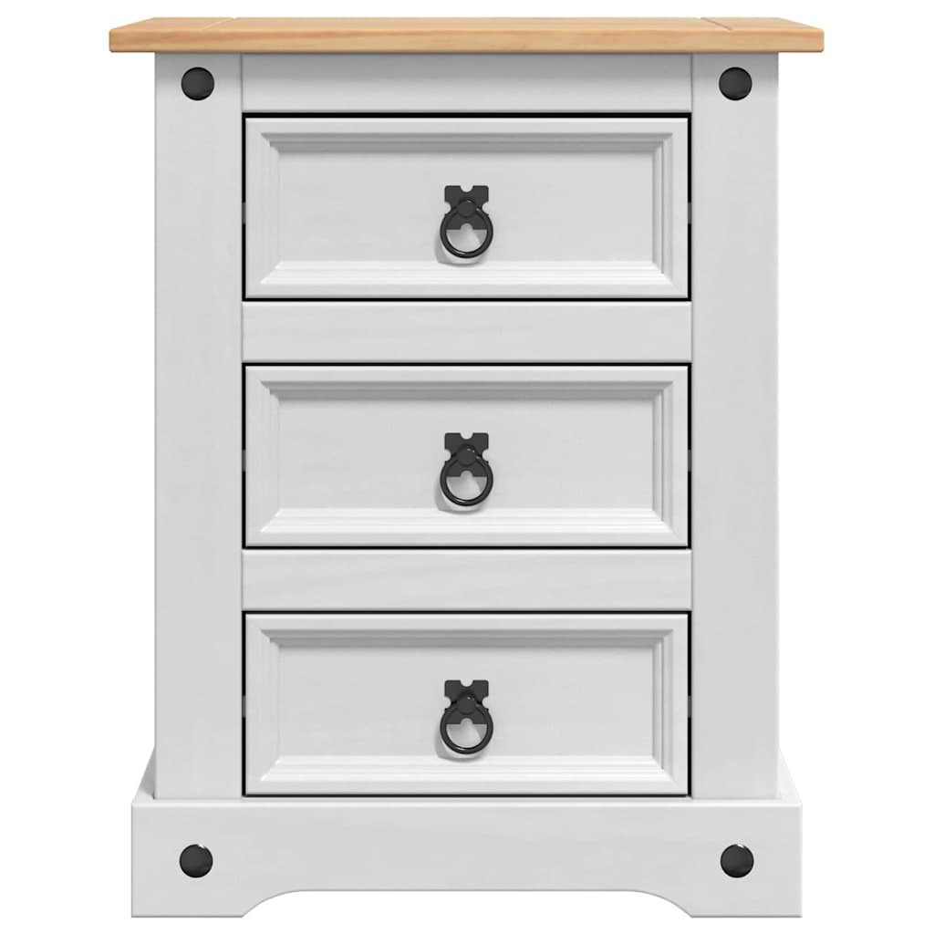 Comodino Corona Bianco 53 x 39 x 66 cm Pino massello | homemem39