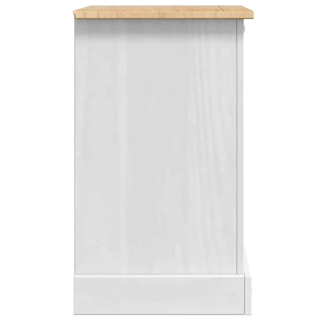 Comodino Corona Bianco 53 x 39 x 66 cm Pino massello | homemem39