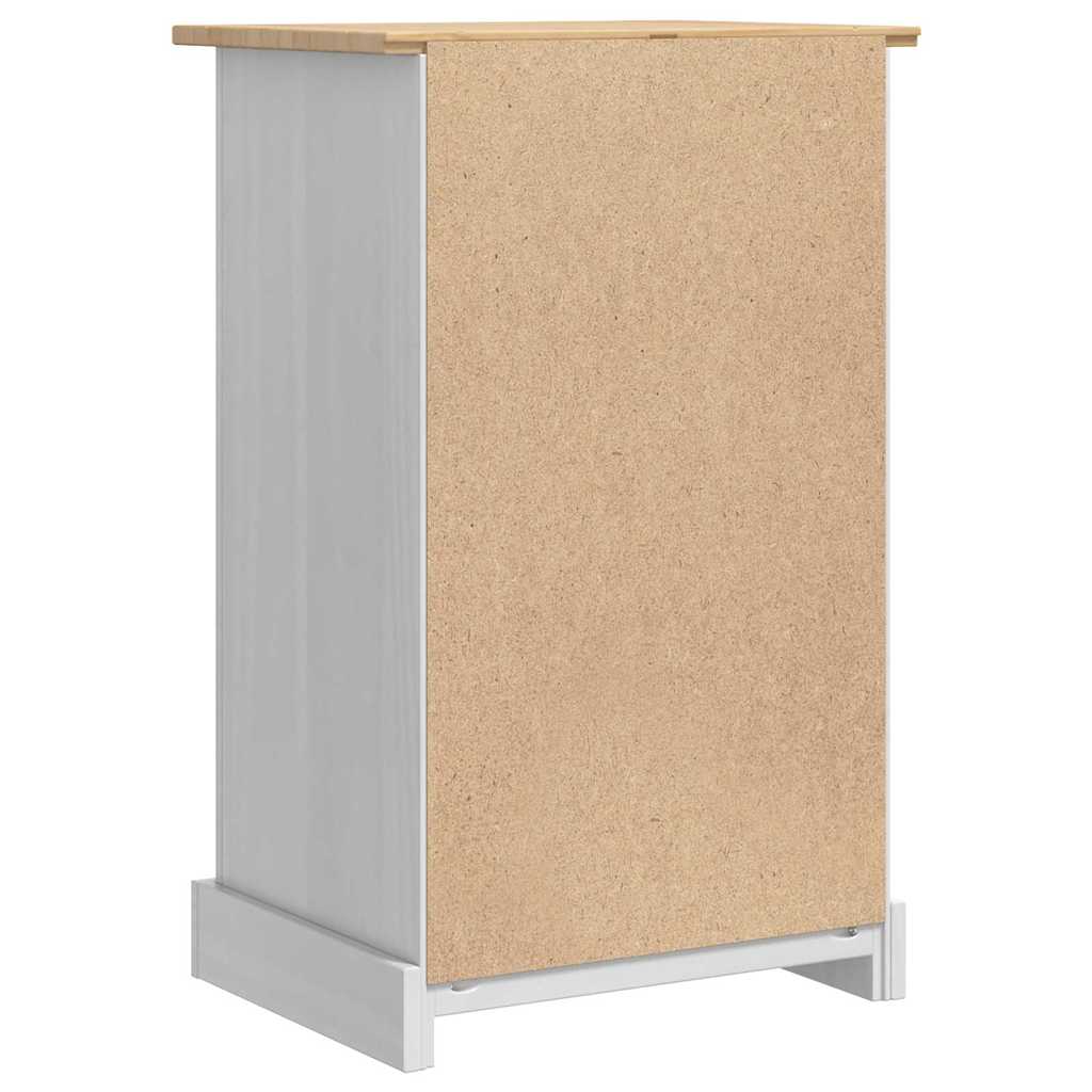 Comodino Corona Bianco 53 x 39 x 84 cm Pino massello