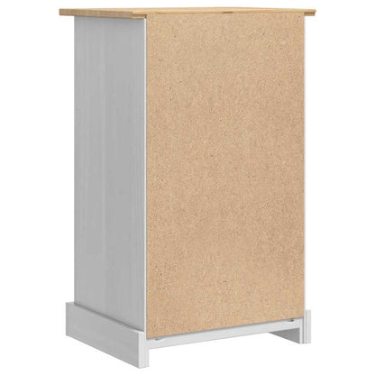 Comodino Corona Bianco 53 x 39 x 84 cm Pino massello