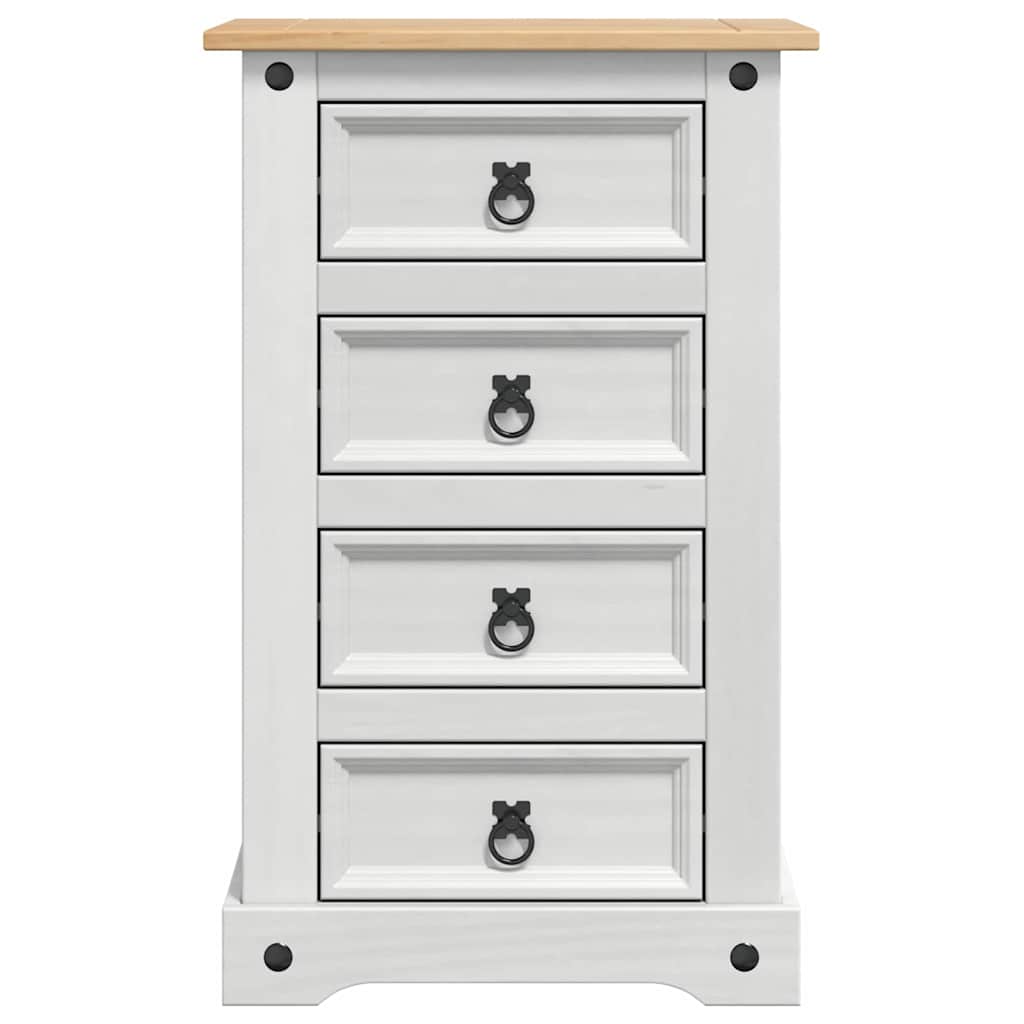 Comodino Corona Bianco 53 x 39 x 84 cm Pino massello | homemem39