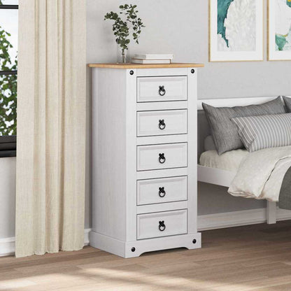 Comodino Corona Bianco 53 x 39 x 103 cm Pino massello | homemem39