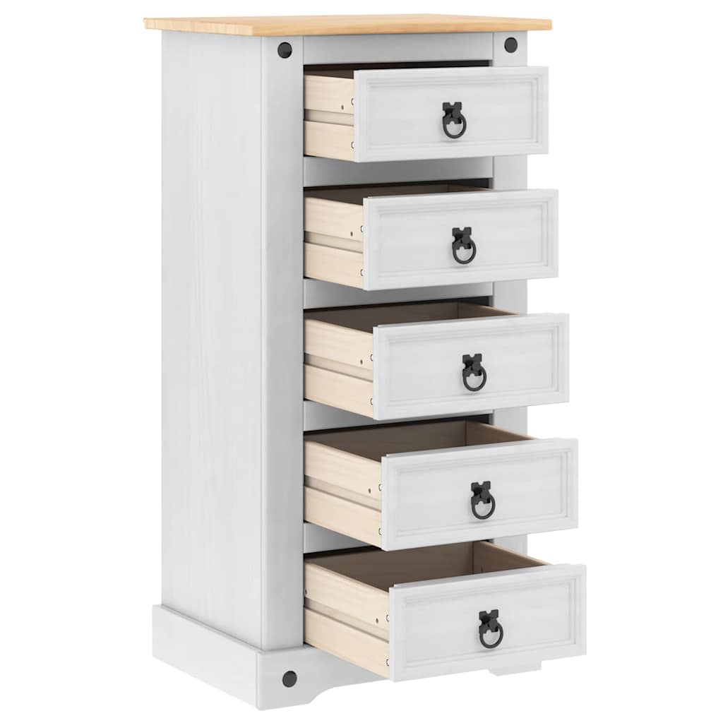 Comodino Corona Bianco 53 x 39 x 103 cm Pino massello | homemem39