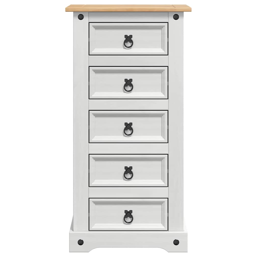 Comodino Corona Bianco 53 x 39 x 103 cm Pino massello | homemem39