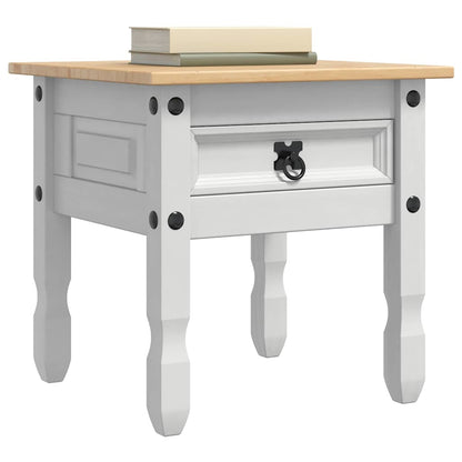 Tavolino con cassetto Bianco 50 x 50 x 50 cm Pino massello