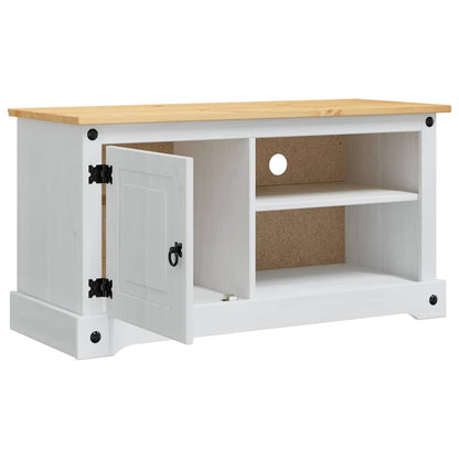 Mobile TV Corona Bianco 100 x 40 x 52 cm Pino massello
