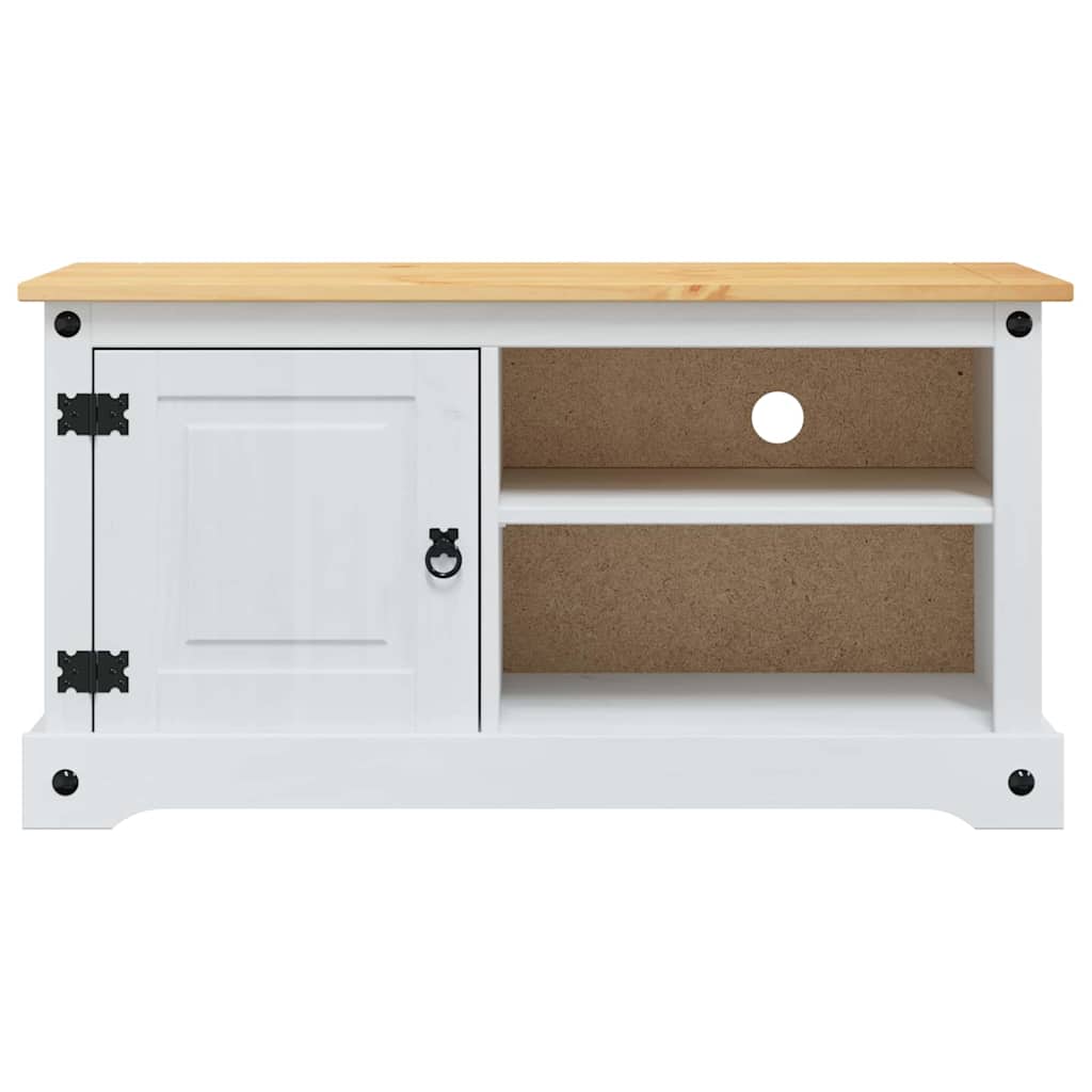 Mobile TV Corona Bianco 100 x 40 x 52 cm Pino massello | homemem39