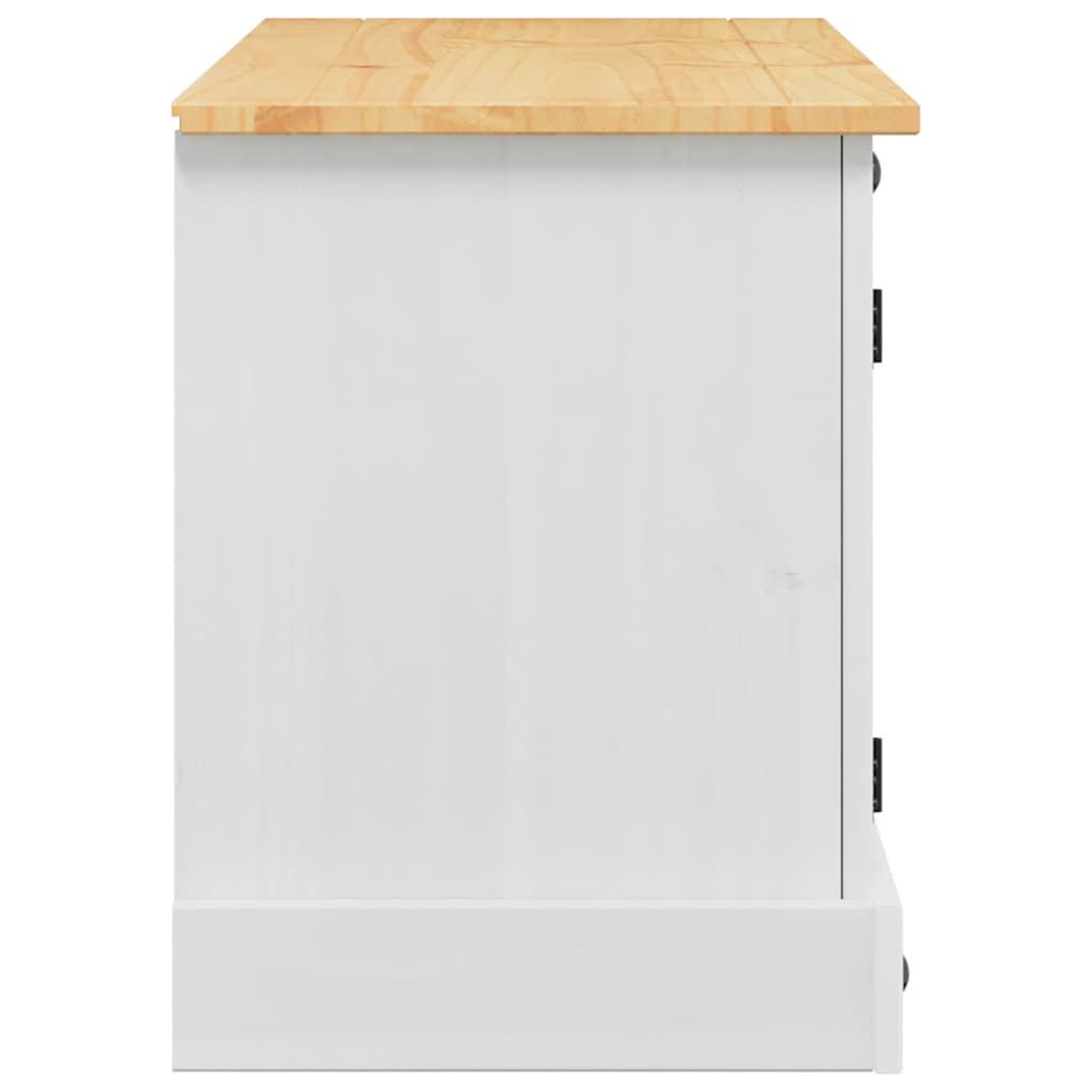 Mobile TV Corona Bianco 100 x 40 x 52 cm Pino massello | homemem39