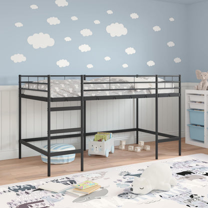 Struttura del letto loft per bambini Nero 79,5 x 200 cm