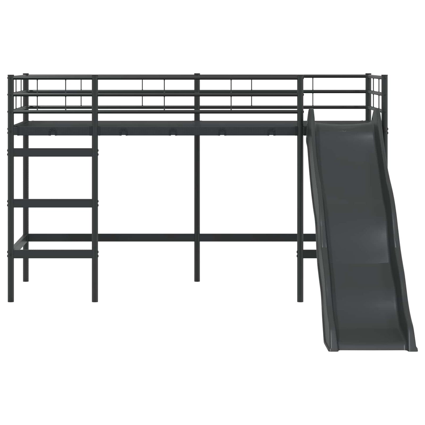 Letto loft per bambini con scivolo Nero e antracite 75 x 190 cm | homemem39