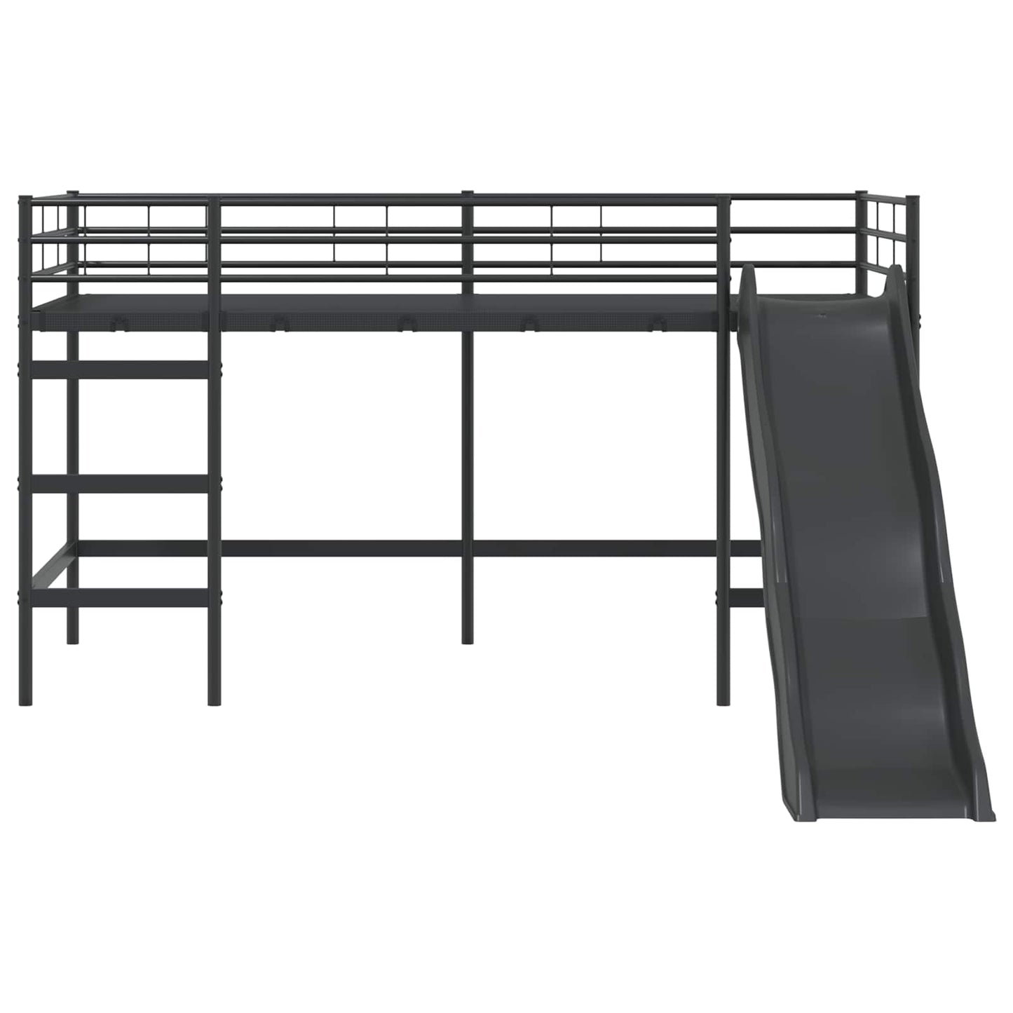 Letto loft per bambini con scivolo Nero e antracite 80 x 200 cm | homemem39