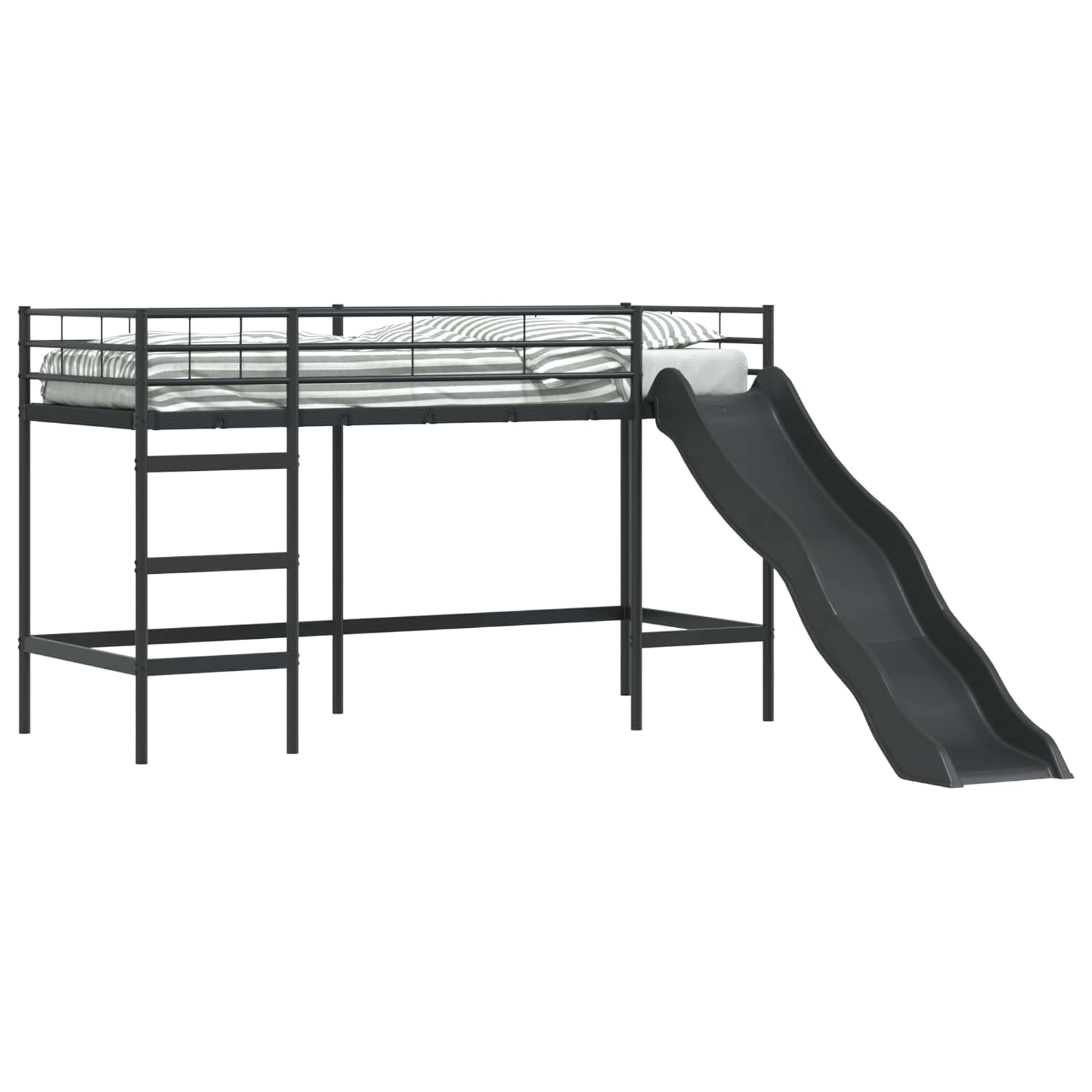Letto loft per bambini con scivolo Nero e antracite 90 x 190 cm | homemem39