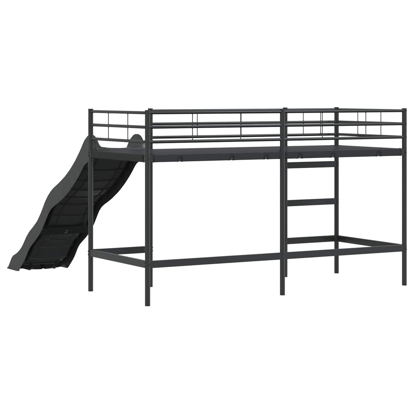 Letto loft per bambini con scivolo Nero e antracite 90 x 190 cm | homemem39