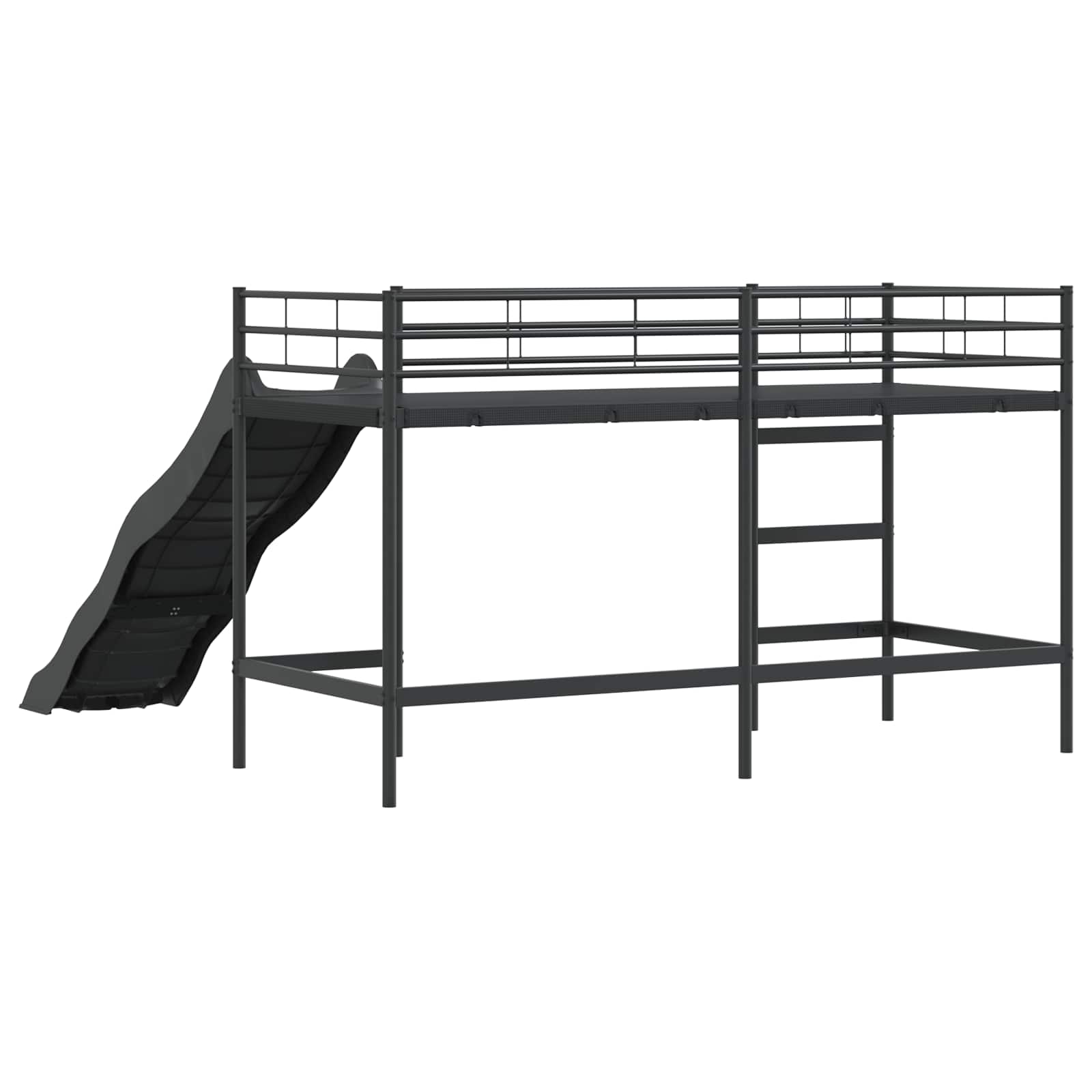 Letto loft per bambini con scivolo Nero e antracite 90 x 190 cm | homemem39