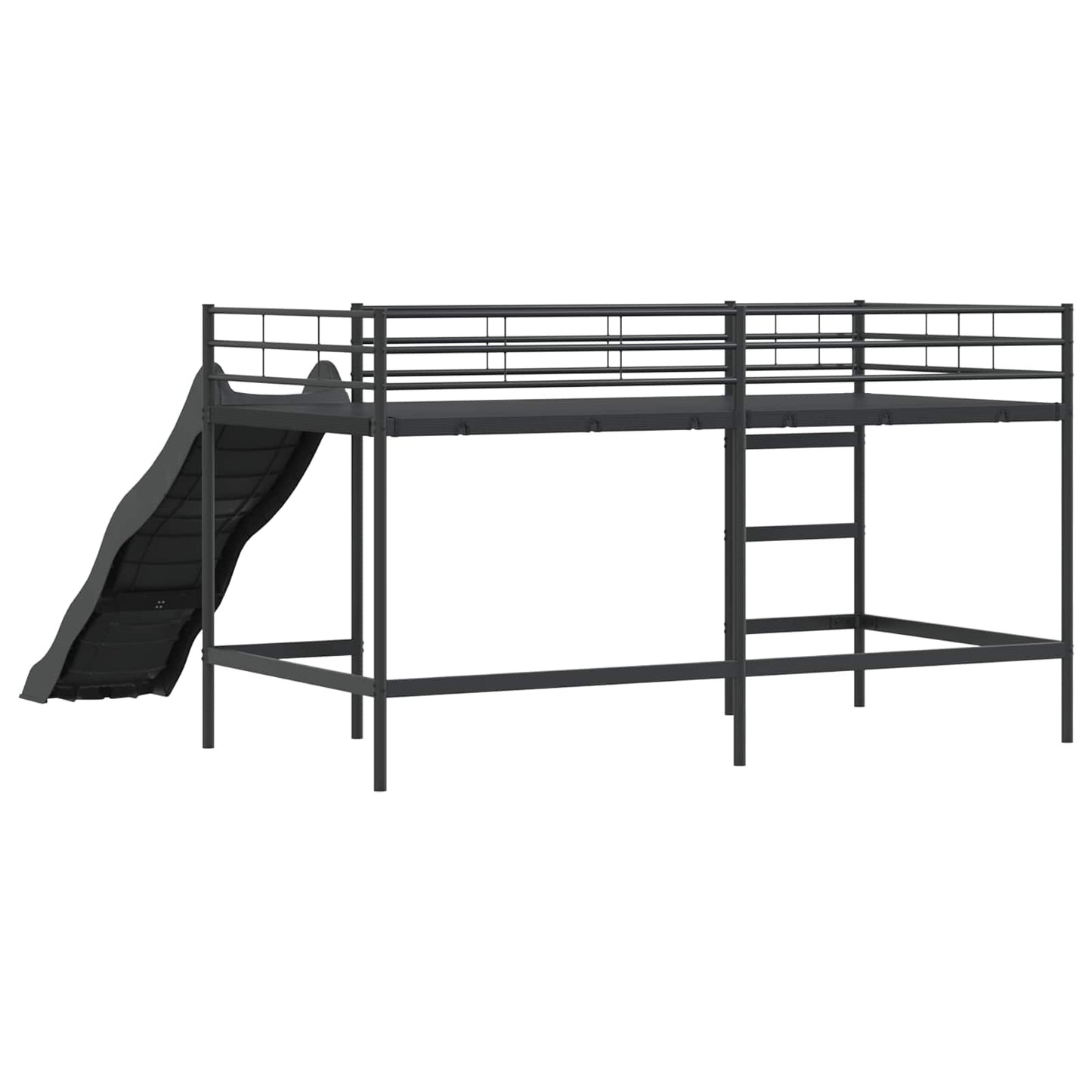Letto loft per bambini con scivolo Tinta unita Nero e antracite | homemem39
