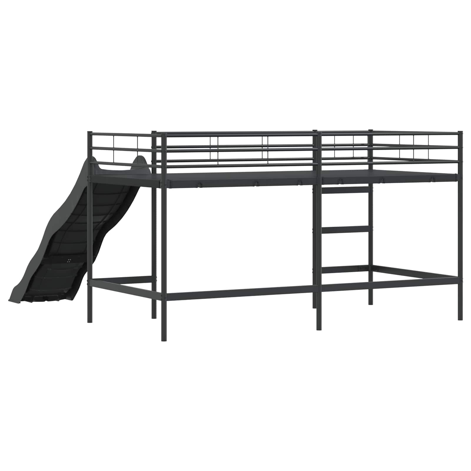 Letto loft per bambini con scivolo Tinta unita Nero e antracite | homemem39