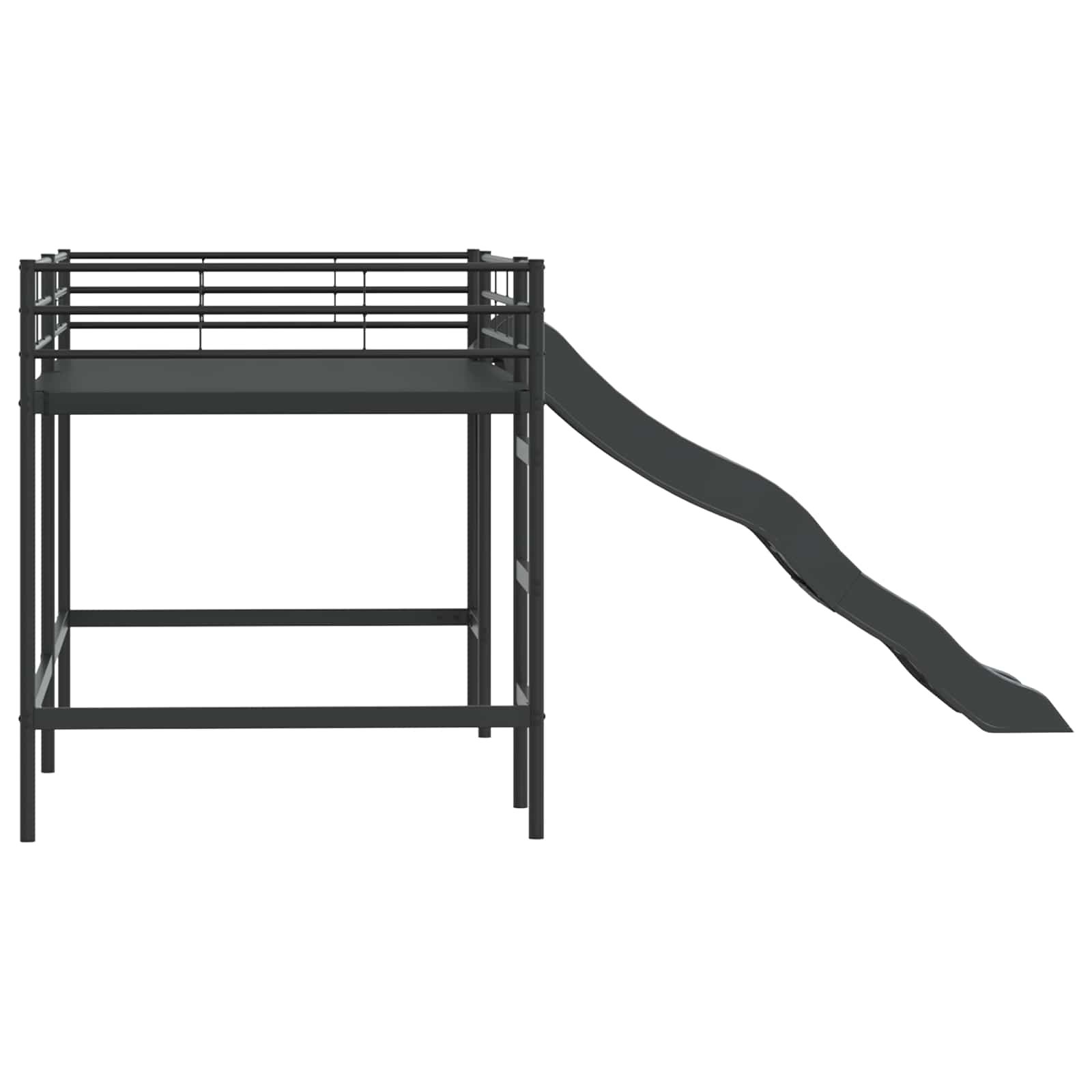 Letto loft per bambini con scivolo Tinta unita Nero e antracite | homemem39