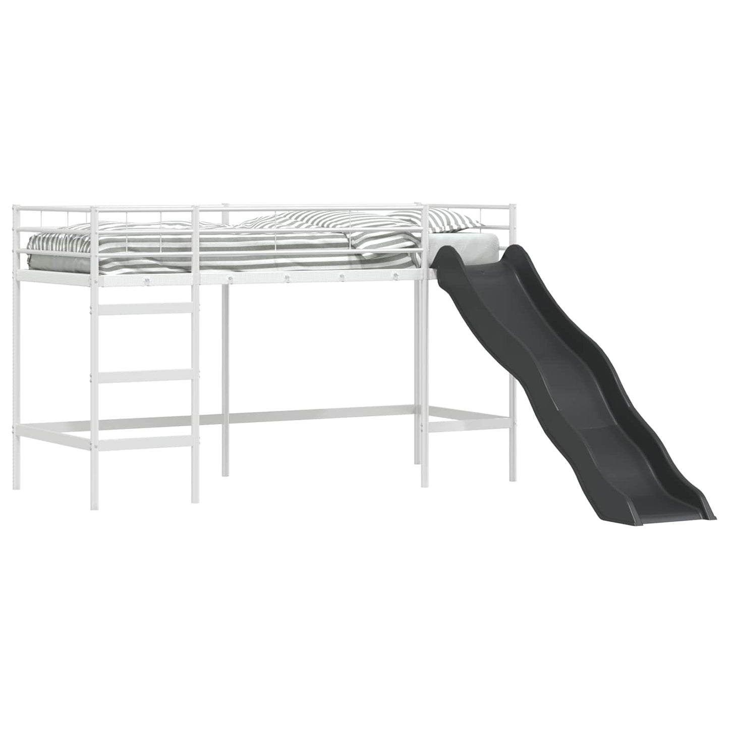 Letto loft per bambini con scivolo Bianco e Antracite | homemem39