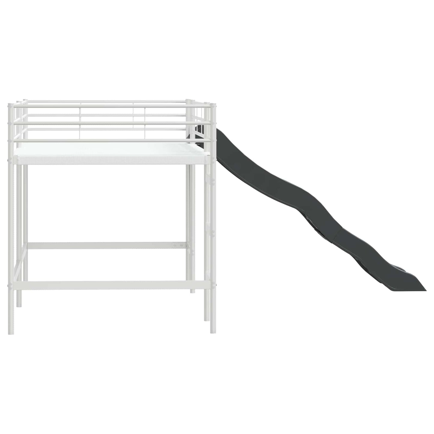 Letto loft per bambini con scivolo Bianco e Antracite | homemem39