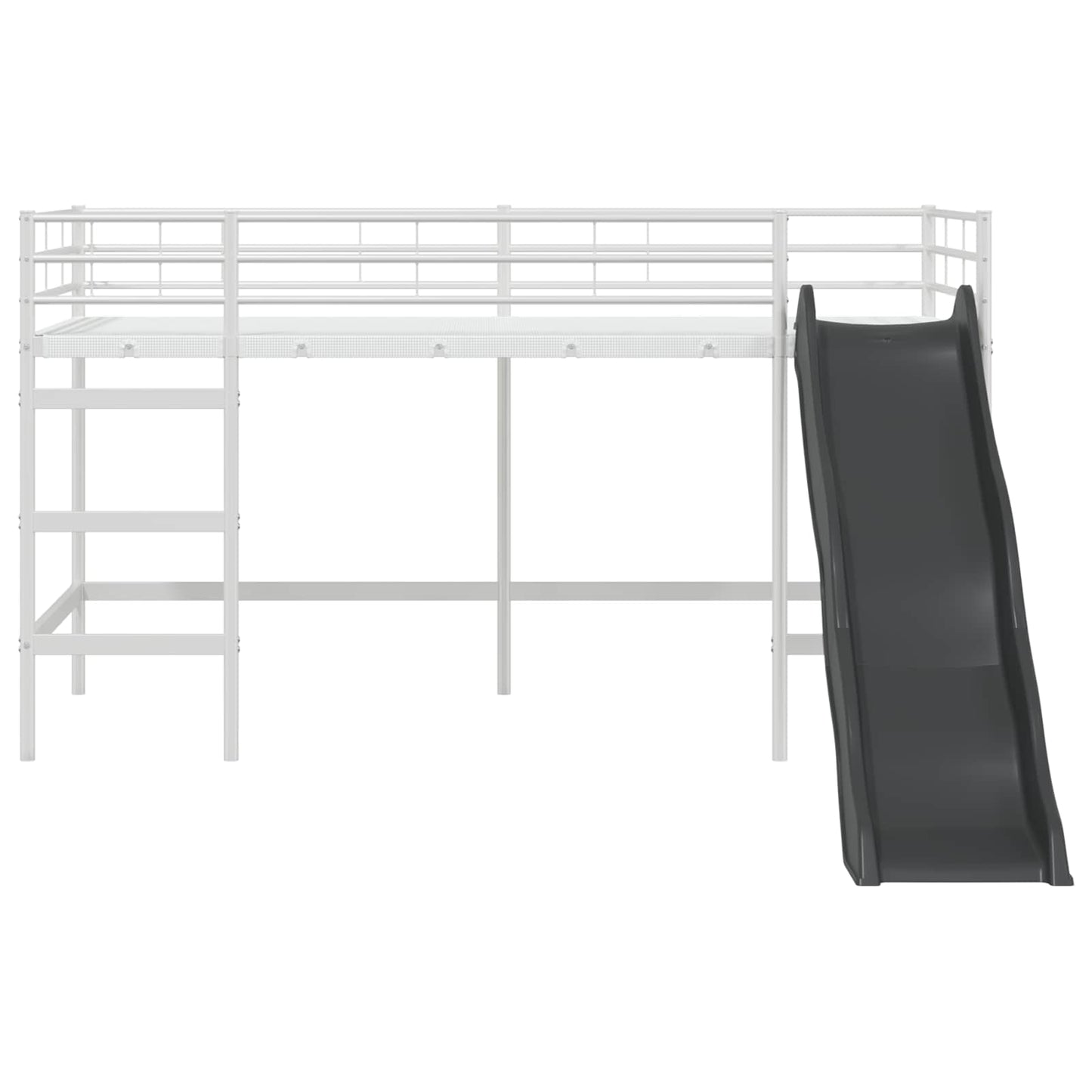Letto loft per bambini con scivolo Bianco e Antracite | homemem39